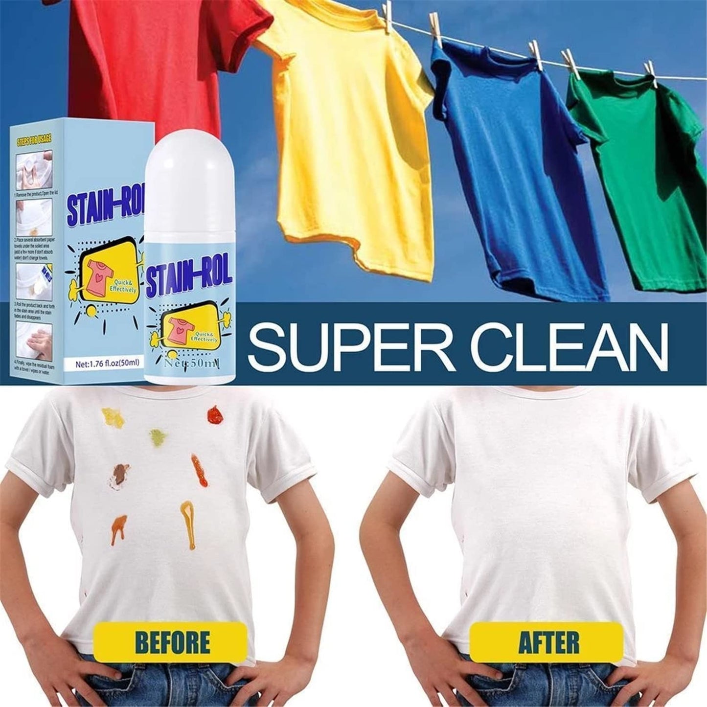 Waterless Clothing Cleansing Foam (Cloth Stain Remover Roll) _ š„Buy 1 Get 2 Freeš„ @ Just Rs.595/-
