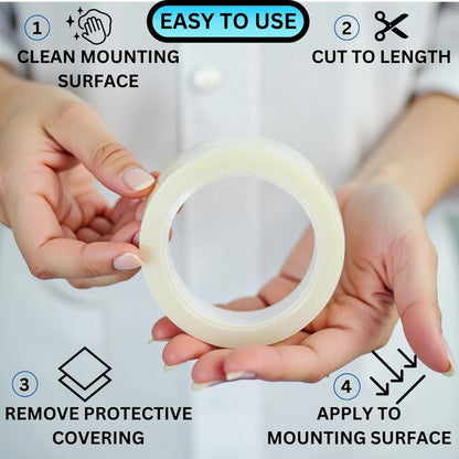Double Sided Tape Heavy Duty Mounting Tape Two Sided Adhesive for Wall Hanging Decor Posters (Pack of 2)