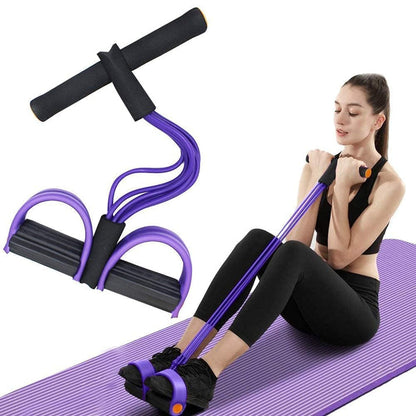 4-Tube Yoga Pedal Pull Reducer Puller Resistance Band Sit-Ups Device for Men and Women